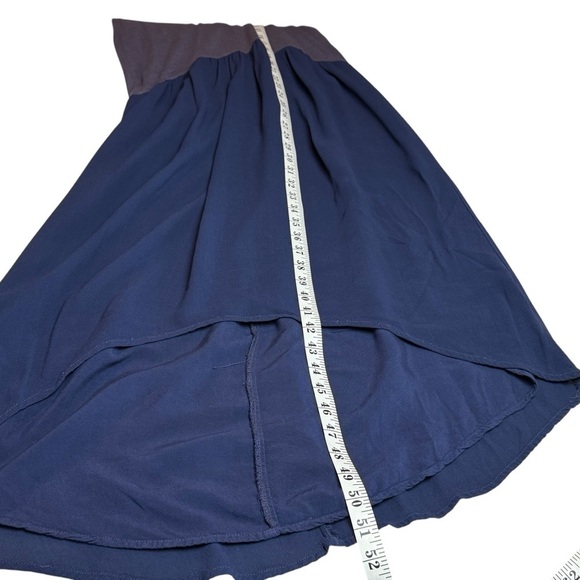 Anthropologie Tulipan Dress by Left of Center SZ S Cotton Rayon Periwinkle Hi Lo - Picture 8 of 9